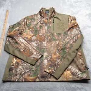 Browning Sweatshirt Mens XL Green Real Tree Camouflage 1/2 Zip Pullover‎ Hunting